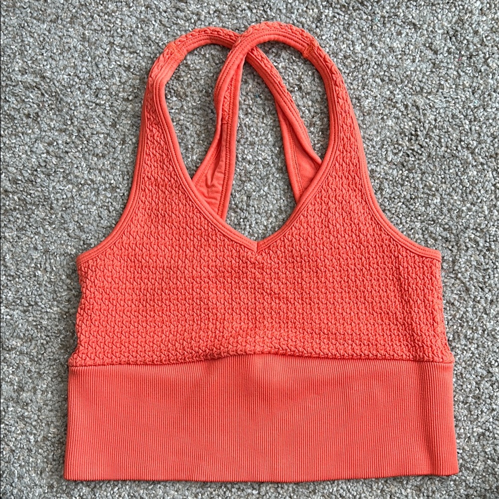 Free People Good Karma Top Coral Strands
Size M/L Crop Tank Loungewear NWOT